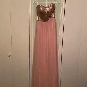 Rose-gold & blush bridesmaid dress